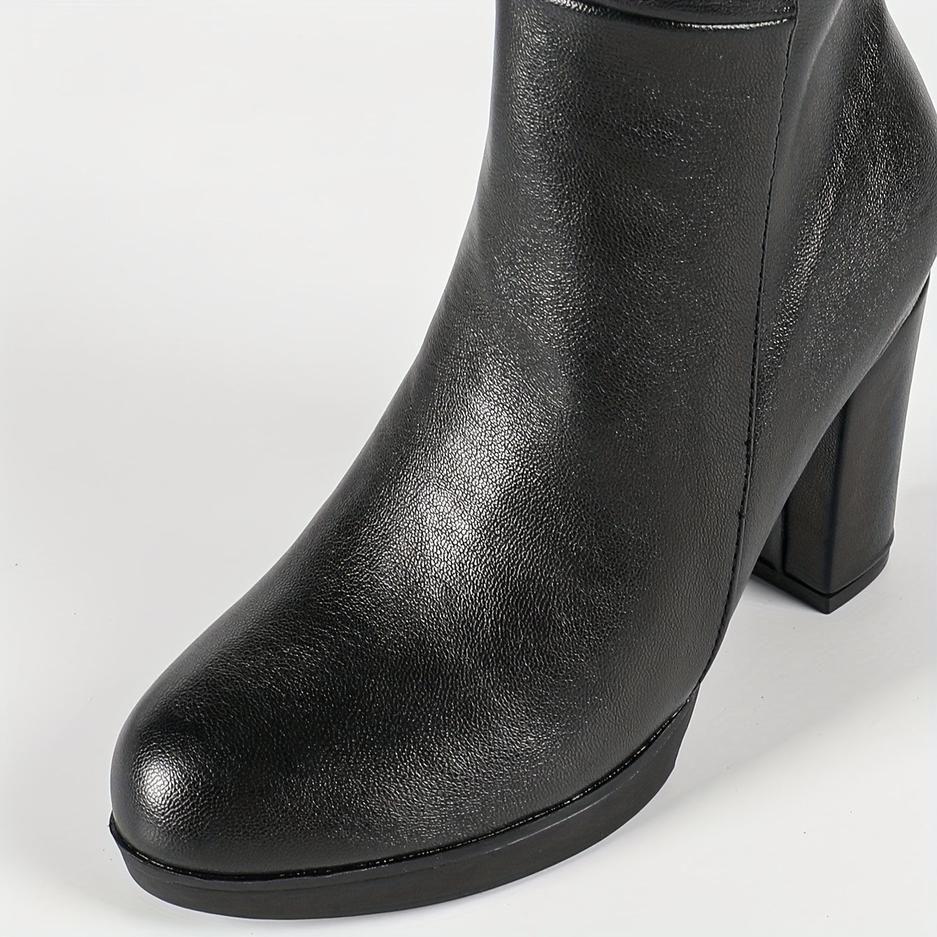 Women's Casual Minimalist Knee-High Boots with Thick Heels for Autumn Winter