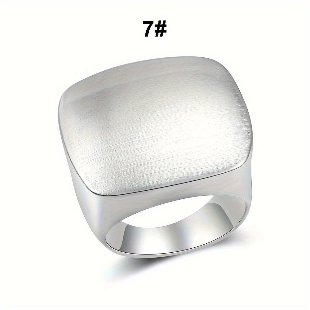 Women's Wide Metal Square Ring 18K Gold Plated for Christmas Valentine's Day