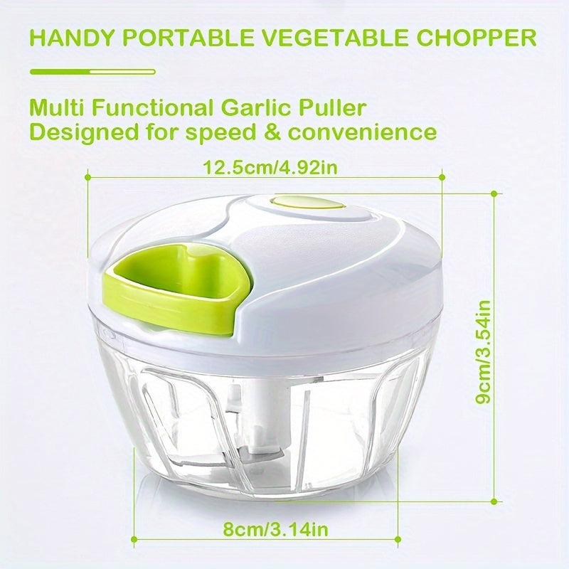 Hand Operated Food Chopper, Durable ABS, Vegetable, Nut, Herb Cutter