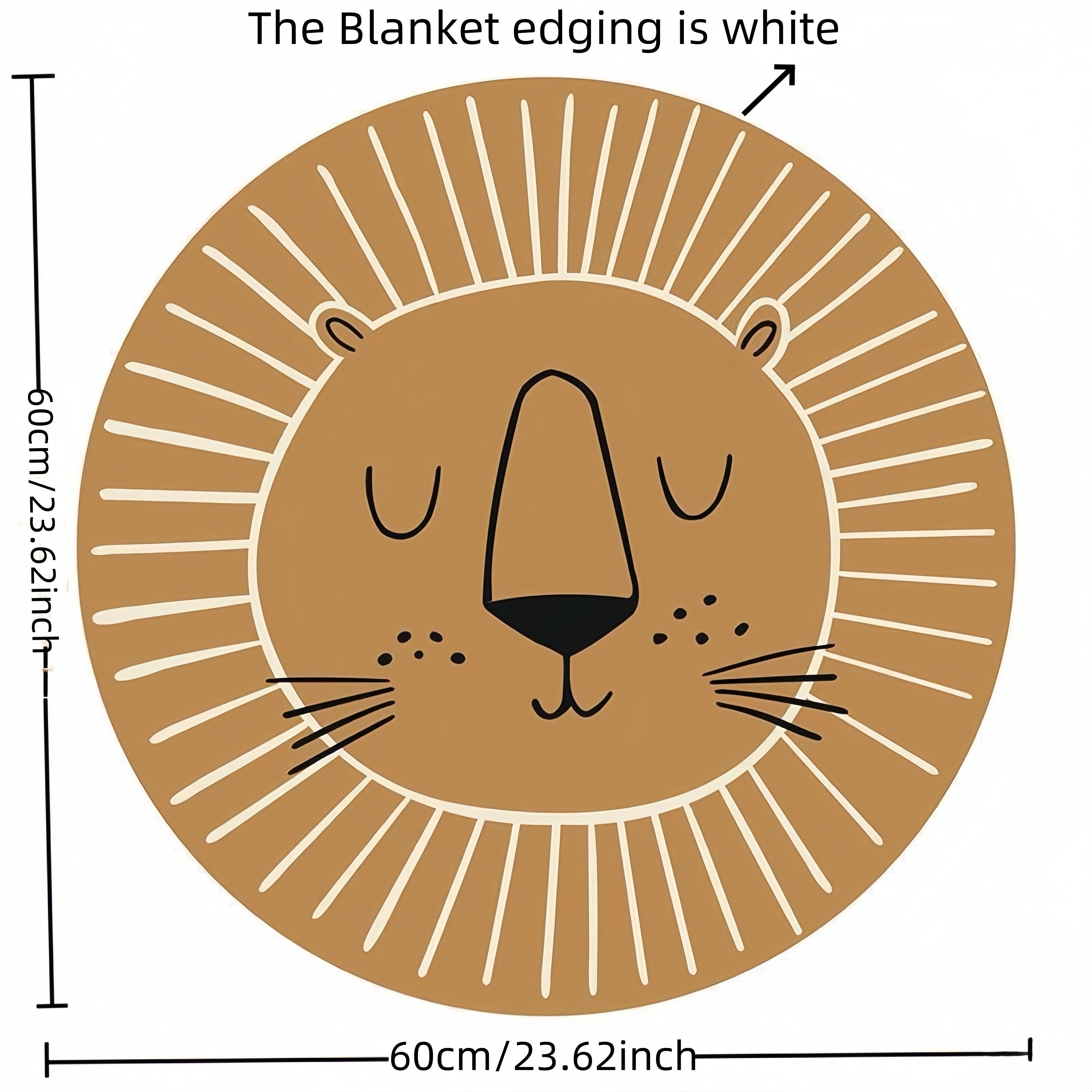 Cartoon Animal Area Rug Imitation Cashmere Thickened Floor Mat Play Mat for Bedroom and Kids Room