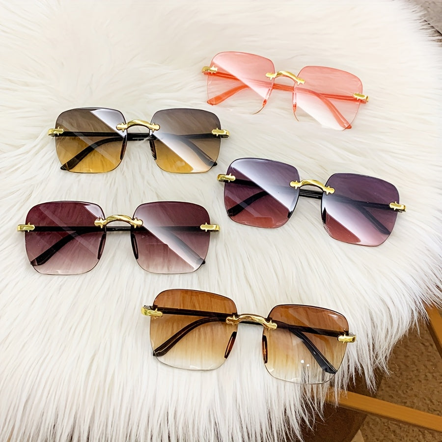 3 пары стильных квадратных безрамочных очков для мужчин и женщин, идеально подходящих для свадеб, уличного стиля и молодого облика.