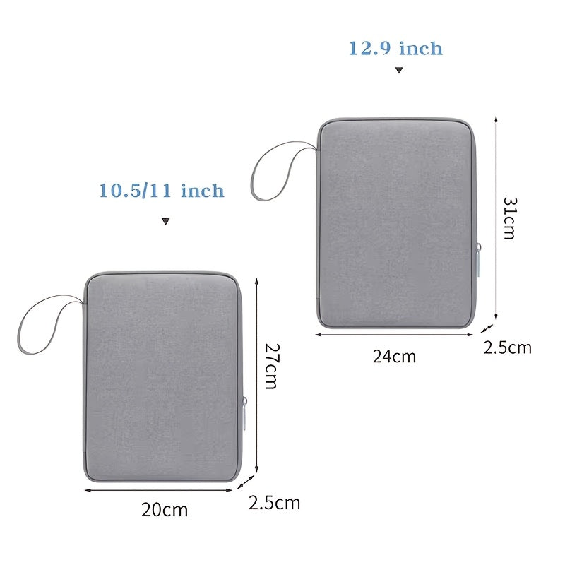 Grey Polyester Tablet and Laptop Sleeve for 26.67-33.02 cm Tablets and 27.94-32.77 cm Laptops with Pocket