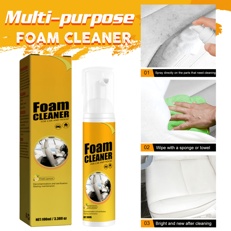 Pack of 3 Multipurpose Foam Cleaners 100ml Rust Remover Interior Car and Kitchen