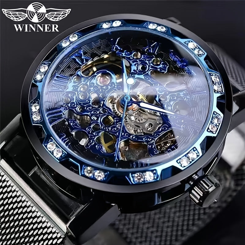 Men's Mechanical Watch Hollow Design Stainless Steel Alloy Casual Luxury Fashion Watch