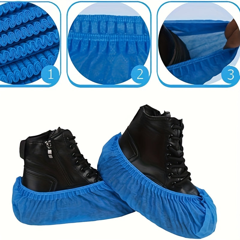 Disposable Shoe Covers Thick Non-Woven Fabric Indoor Outdoor Pack of 20-80