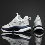 Havoni o'tkazuvchi, zarba qabul qiluvchi, barcha mavsumlar uchun mos keladigan erkaklar uchun bog'ichli yugurish poyabzallari.