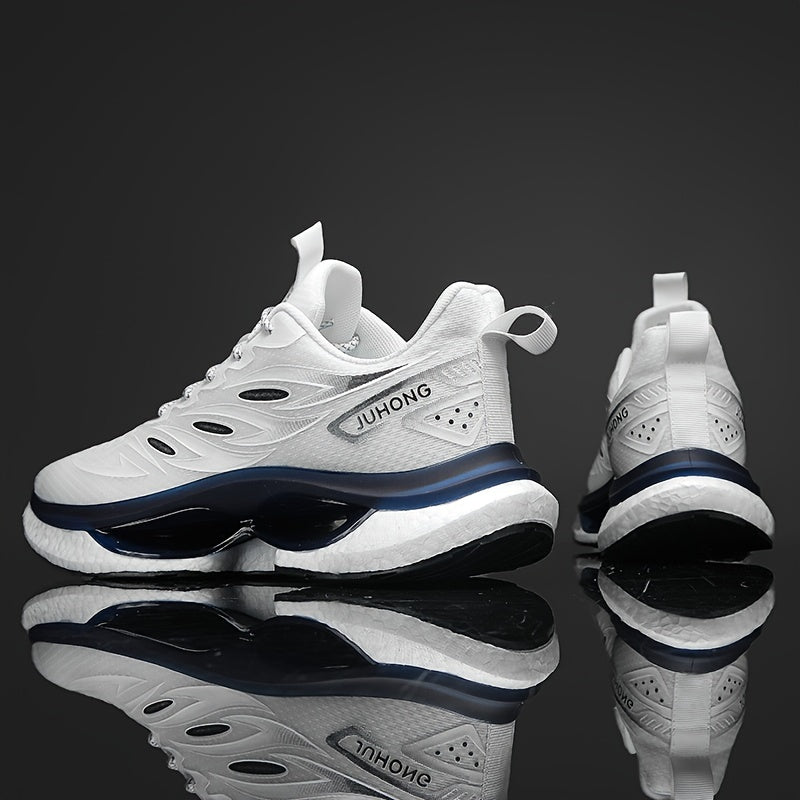 Havoni o'tkazuvchi, zarba qabul qiluvchi, barcha mavsumlar uchun mos keladigan erkaklar uchun bog'ichli yugurish poyabzallari.