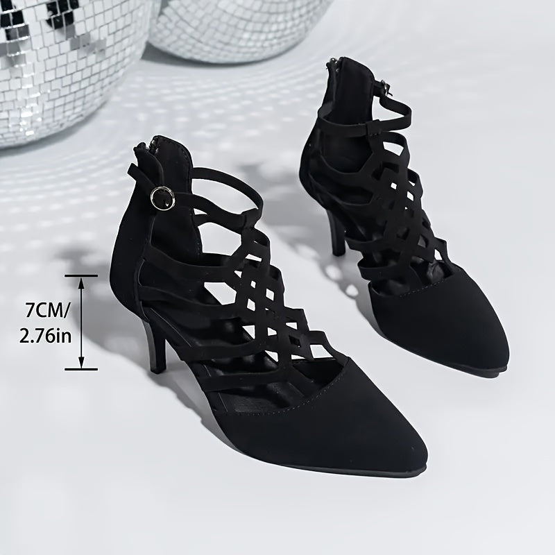 Women's High Heels Pointed Toe Zipper Stilettos for All Seasons