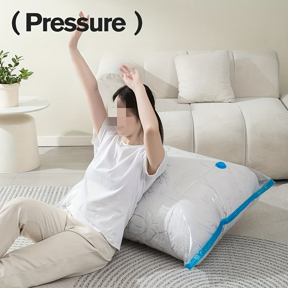 Pack of 6 Vacuum-Sealed Storage Bags 50.8x71.12 cm Compression Plastic for Clothes Bedding