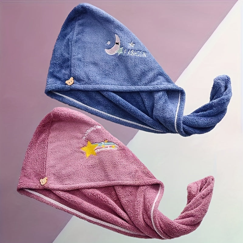 Hair Towel Quick Drying Embroidery Microfiber for Women and Men