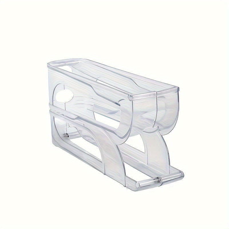 3-Tier Sliding Egg Holder Acrylic Kitchen Organizer Space-Saving Refrigerator Door