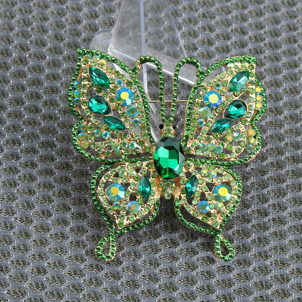Luxury Butterfly Brooch Pin Enamel Rhinestone Insect Jewelry for Women