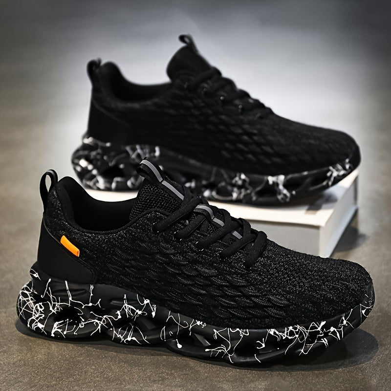 Men's Breathable Woven Knit Running Shoes Lightweight Casual Sneakers for Outdoor Activities