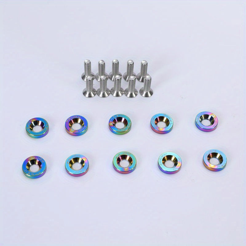 20 Pcs Aluminum M6 Fender Washer Bolts for Car License Plate Accessories