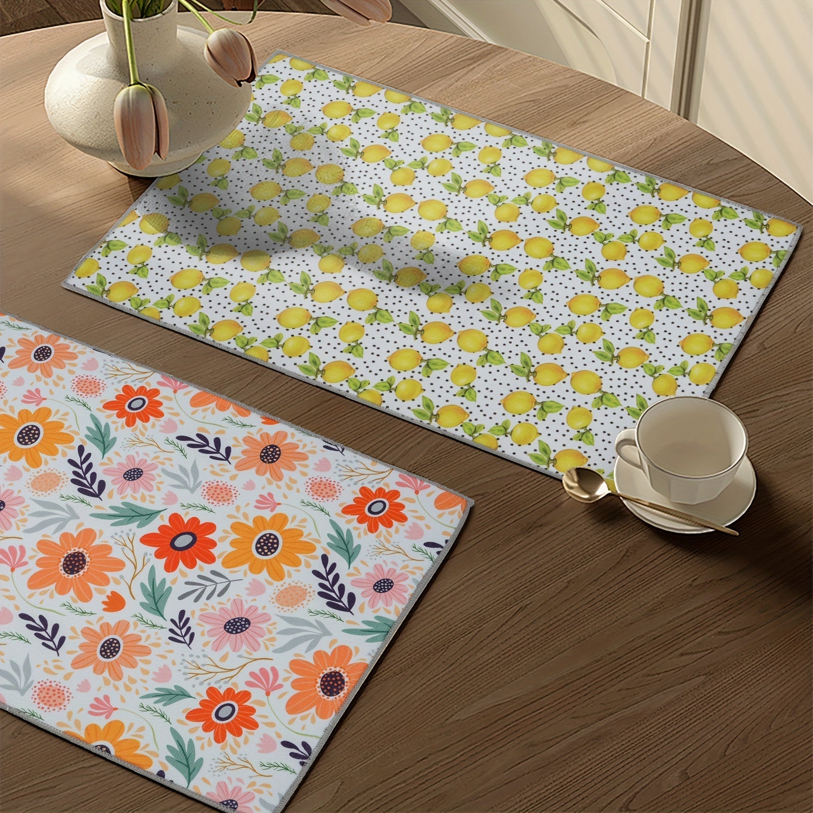 Heat Resistant Non-Slip Dish Drying Mat Washable Kitchen Placemat 38.1x50.8 cm