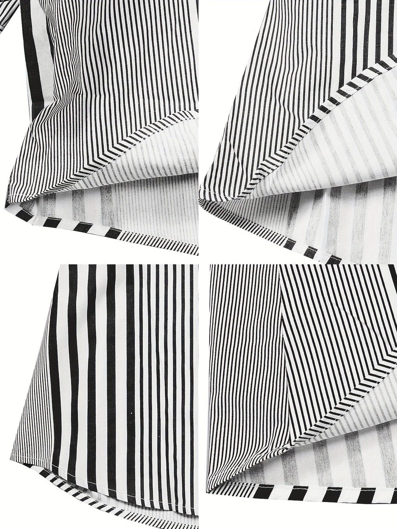 Blusa casual de rayas para mujer de tallas grandes con botones y mangas enrollables