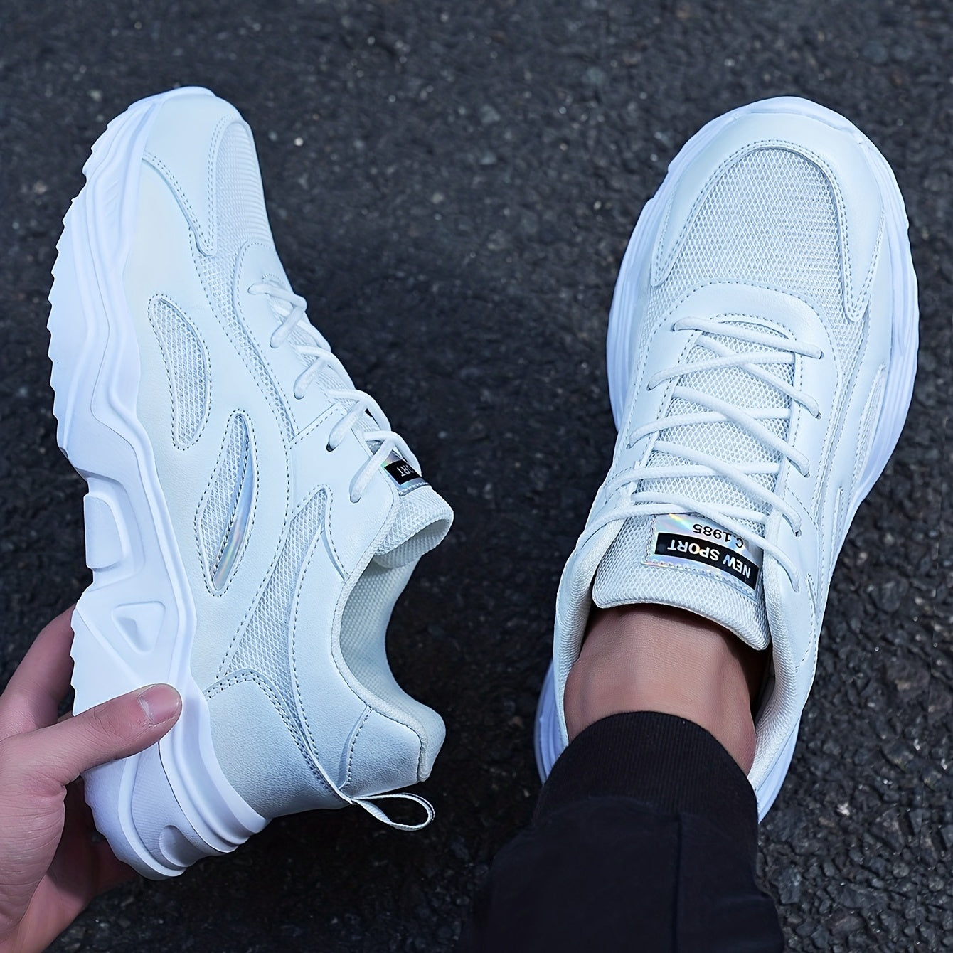 Черно-белые сетчатые кроссовки Panda для мужчин, дышащие повседневные уличные кроссовки