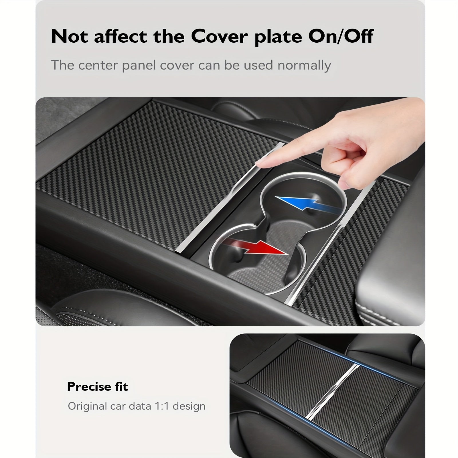 Avtomobil ichki markaz konsoli qoplamasi karbon tolasi yog'och to'qimalari chizishga qarshi