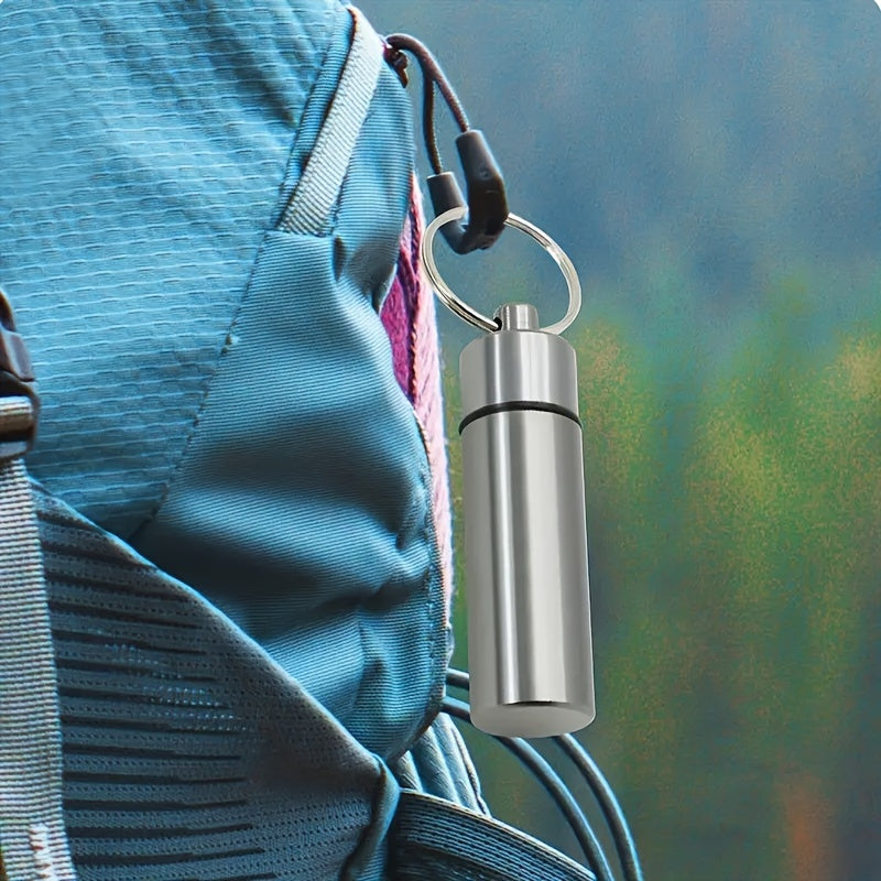 Portable Waterproof Stainless Steel Medicine Bottle With Pillbox and Sealed Cylinder