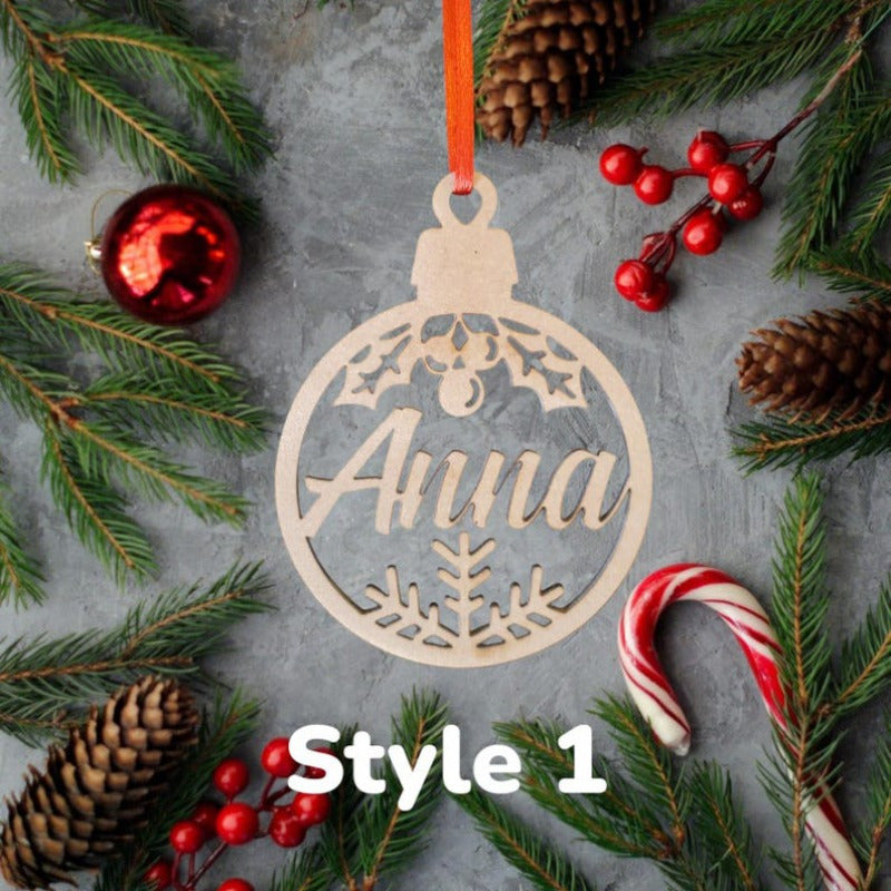 Personalized Christmas Tree Hanger with Custom Name Holiday Decor Gift