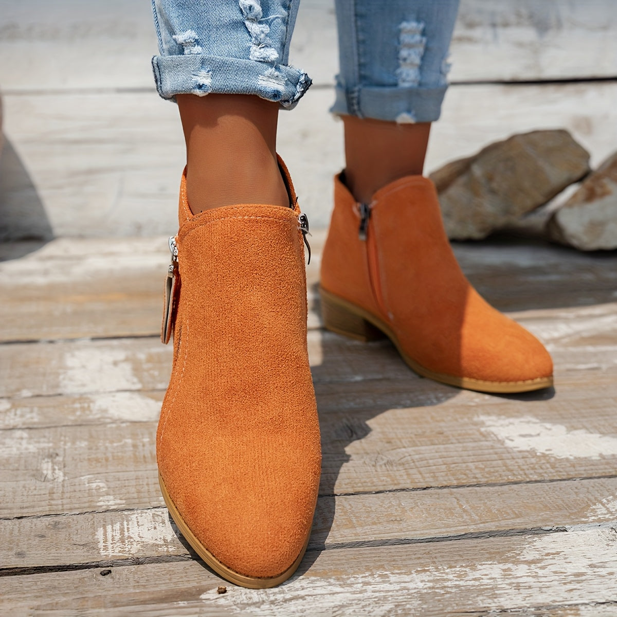 Women's White Ankle Boots Leather Casual Footwear for Holidays