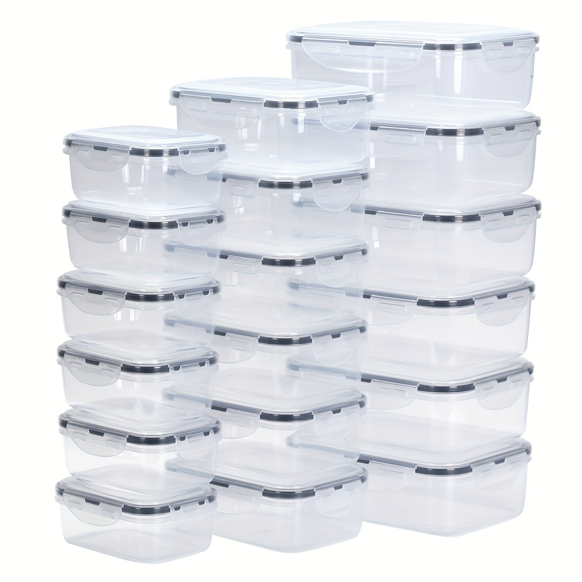 18-Piece Plastic Refrigerator Storage Containers with Microwave-Safe Lunch Boxes and Fruit and Vegetable Storage