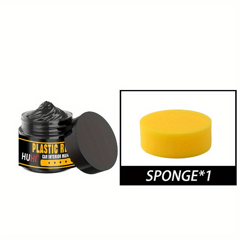 Crema restauradora para el interior del coche para plástico, tablero, neumáticos, reparación de asientos, negro, resina ABS