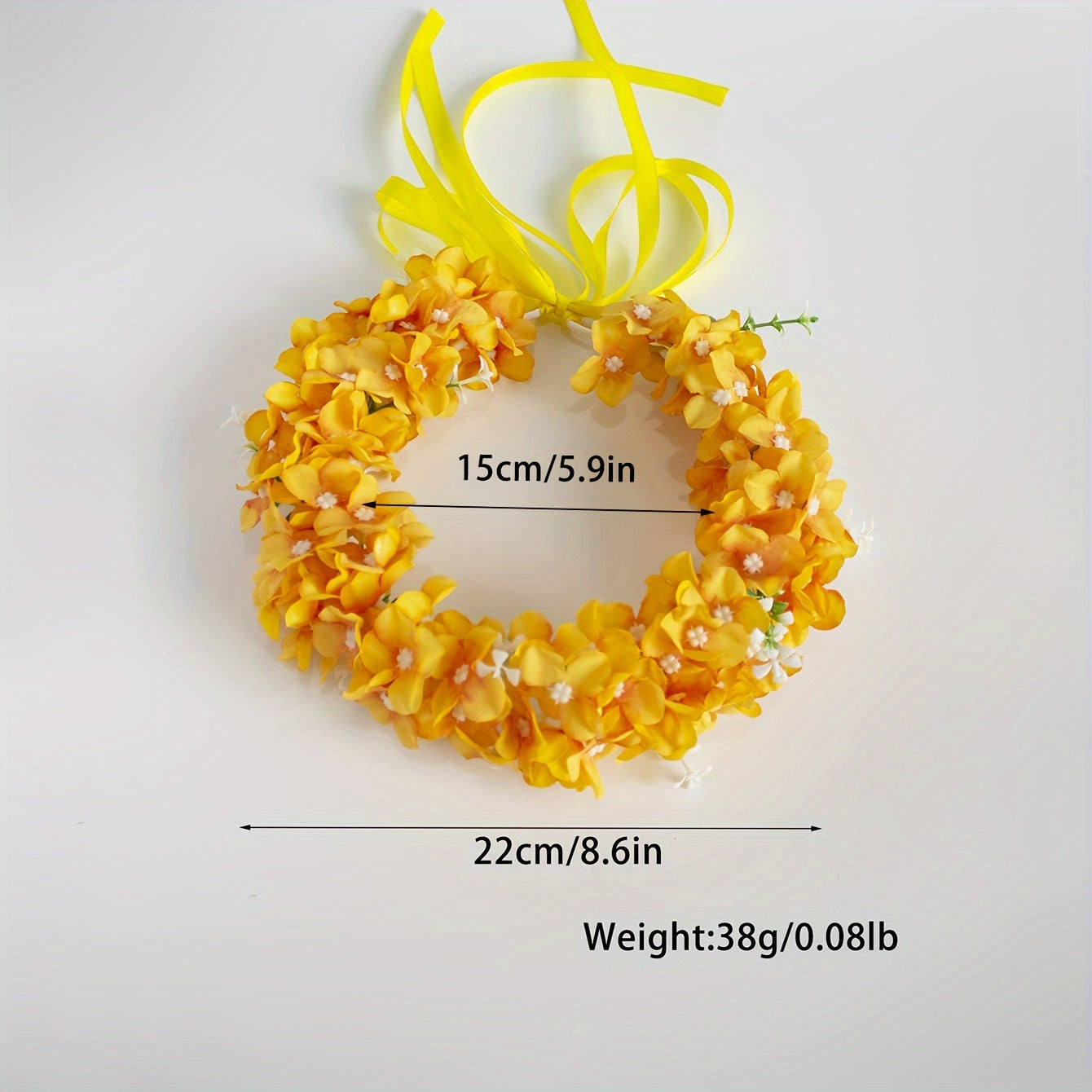 Floral Bridal Headband Hydrangea Flower Crown with Ribbon Tie for Weddings and Parties