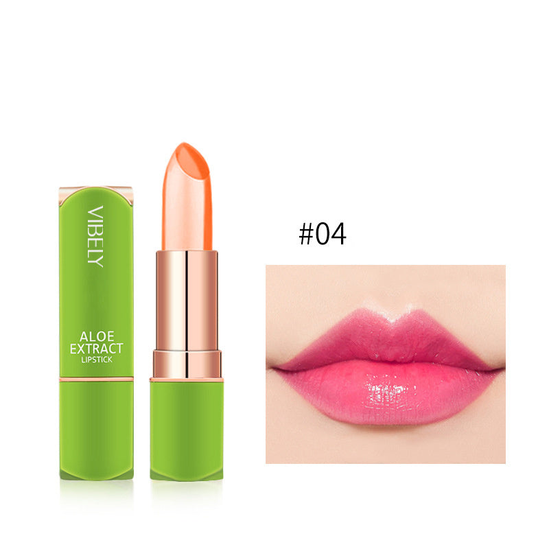 Bálsamo labial de aloe vera para mujer con beneficios de cambio de color y hidratación
