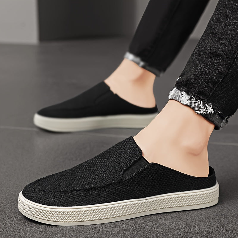 Men's Breathable Hollow Out Slip-On Mule Shoes Casual Fabric Sole
