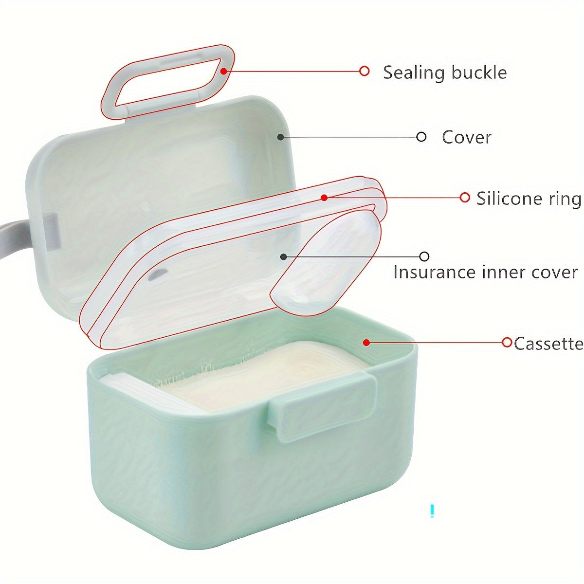 Baby Feeding Dispenser Portable Milk Powder Container with Scoop Leakproof Storage for Travel