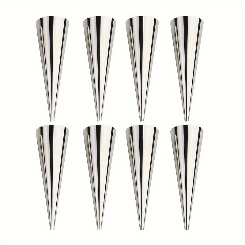 Set of 8 Stainless Steel Piping Tips and Cream Horn Molds for Pastry Decorating