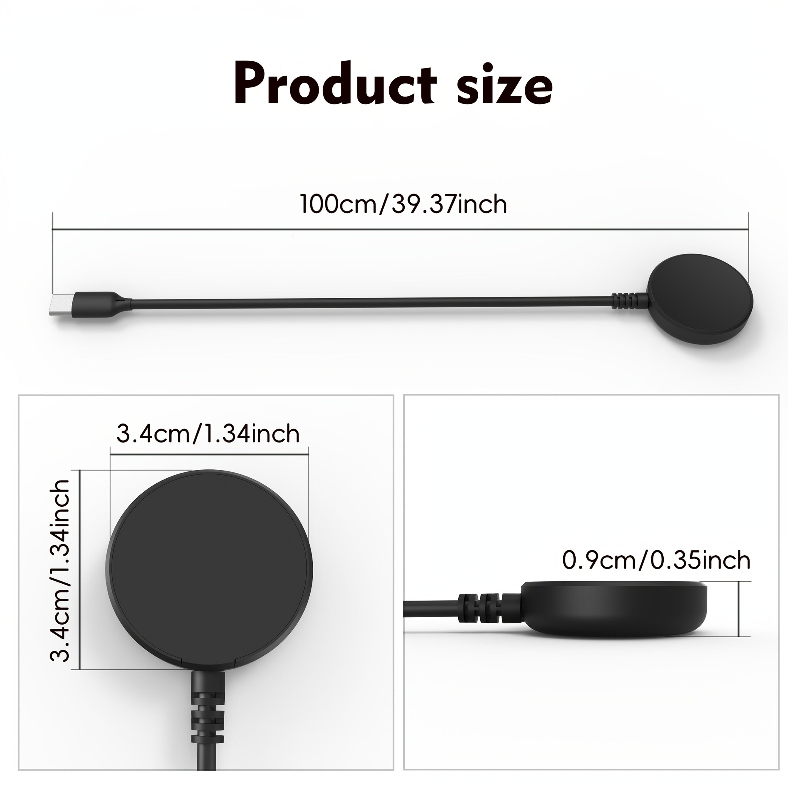 Smartwatch Charger for Galaxy Watch Pixel Watch and Active Models Magnetic USB Cable