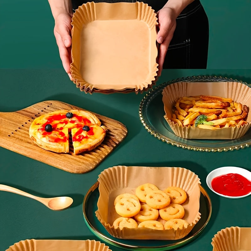 100 Pack Parchment Paper Air Fryer Liners Non-Stick Microwave Safe