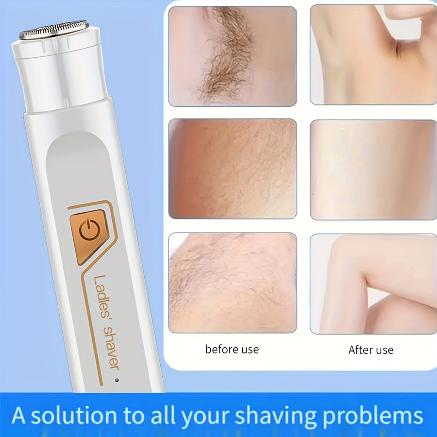 Set de depilación eléctrica 4 en 1, recortadora de bikini, recargable por USB para rostro, cejas, nariz, piernas
