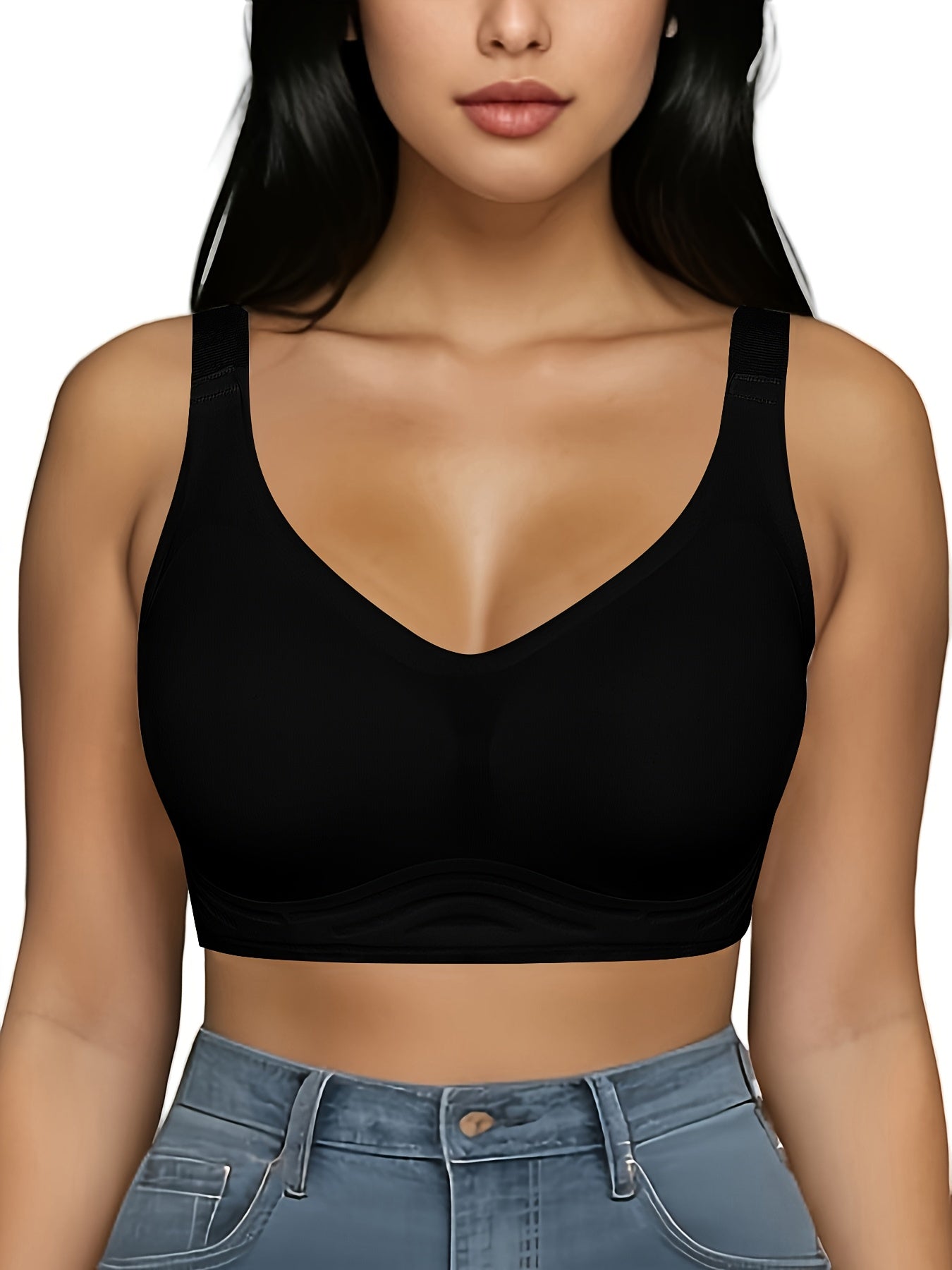 ayollarga mo‘ljallangan simsiz ko‘ylaklar, yumshoq, shovqinsiz, push-up, T-shirt bra, 3 ta paket