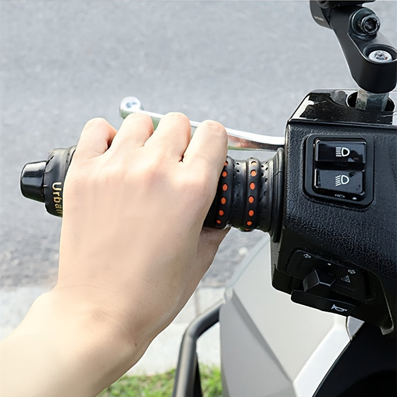 Motorcycle Handlebar Cover Dual-Color Anti-Slip Breathable Soft Grip for Scooters