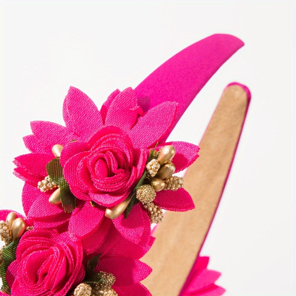 Floral Hairpin Hair Ring for Women, Forest-Inspired, Fashionable Accessory