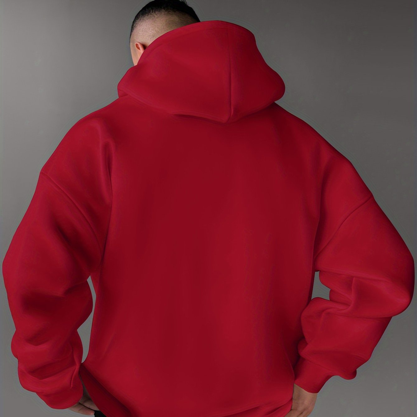 Мужская толстовка с геометрическим узором и свободным кроем с опущенными плечами, полиэстеровая трикотажная ткань для всех сезонов