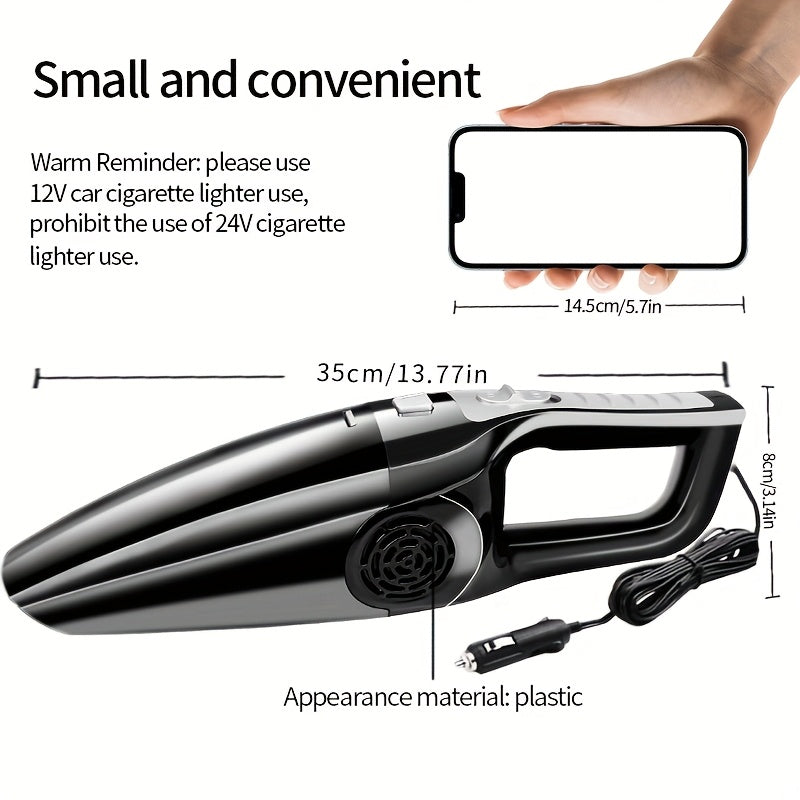Aspiradora portátil para coche de 12V con succión de 4KPa, húmedo y seco, de mano con herramienta para rendijas
