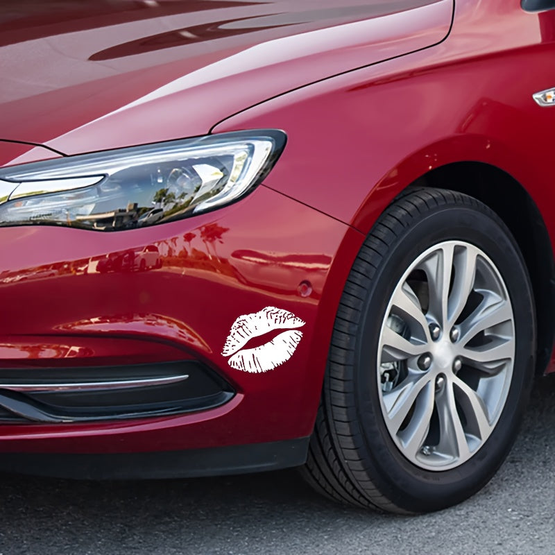 Pegatinas de coche impermeables con estampado de labios para mujer, logotipo de beso, calcomanías para la ventana trasera