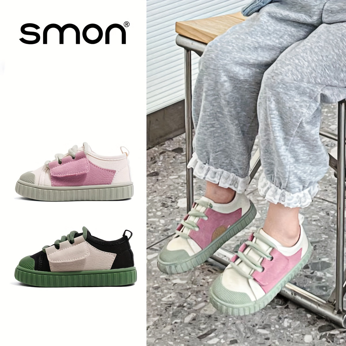 Kids Canvas Shoes Boys Girls Breathable Non-Slip Low Top Rubber Sole