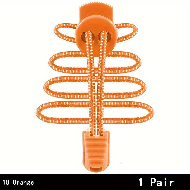 2 Pairs Elastic No Tie Shoelaces for Adults Sports Sneakers Rope Laces