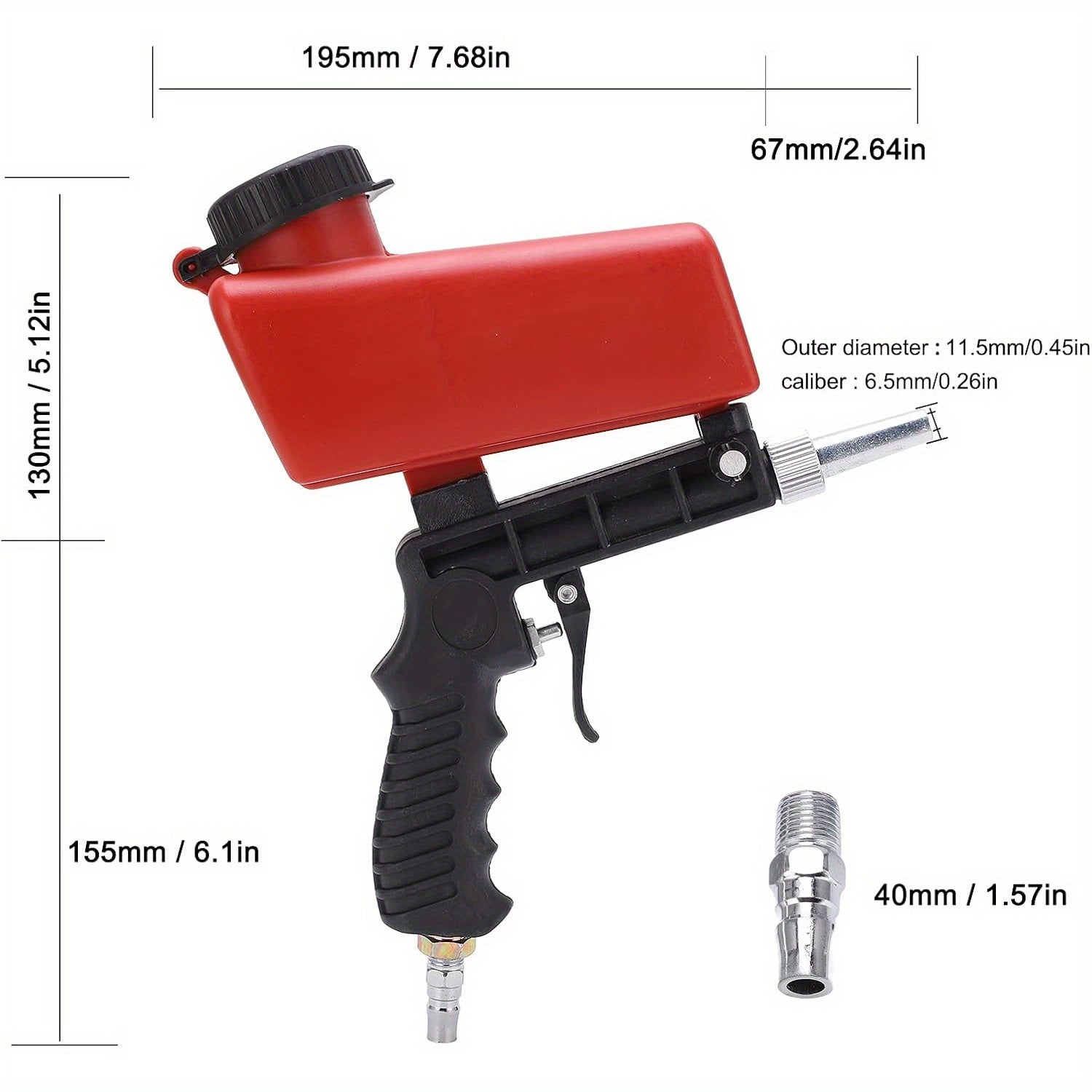Moslashuvchan qum jetkichi qo'lda pneumatika chang purkash asbobi