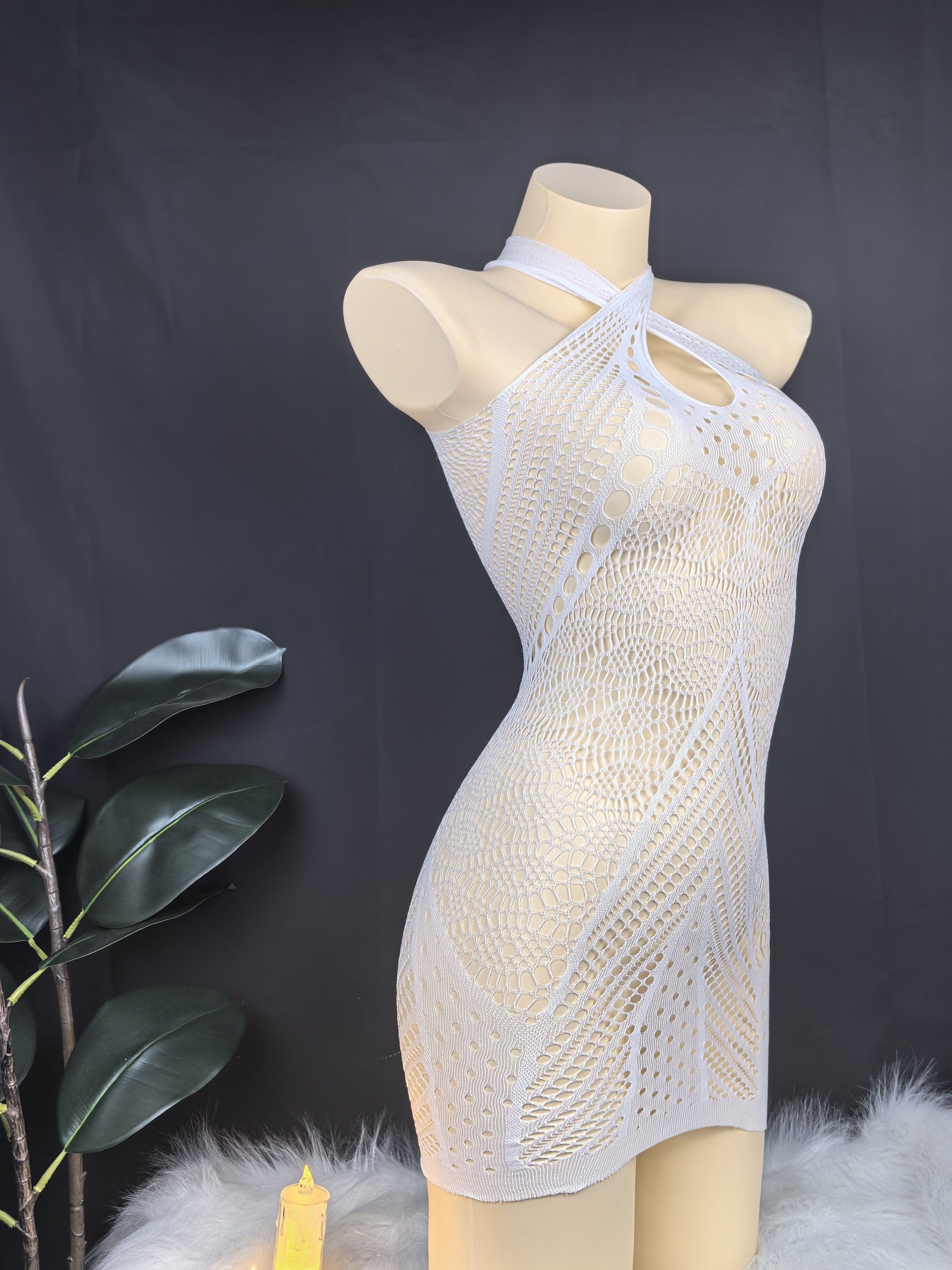 Women’s Mesh Bodycon Dress Sexy European American Style Short Sleeve Black Small