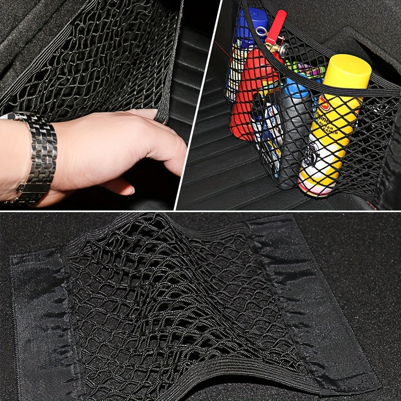Universal Car Organizer with Storage Pockets and Elastic Mesh for Seat Back and Trunk
