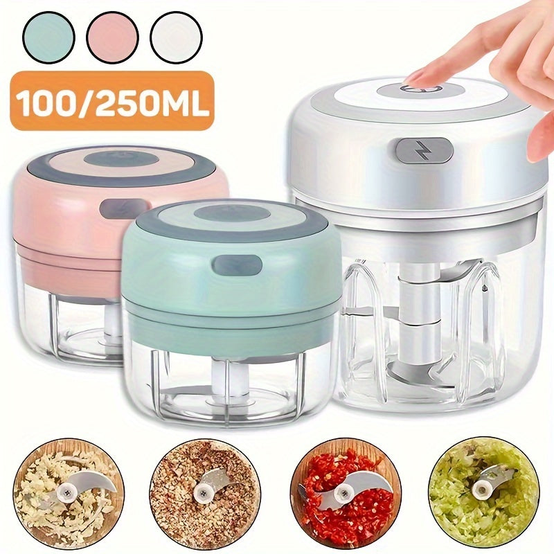 Wireless Garlic Grinder Mini Electric Food Chopper 250ml Portable USB Rechargeable