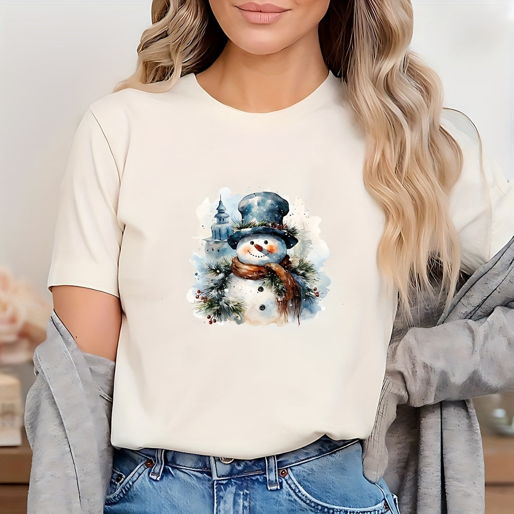 Горячие пресс-переносные наклейки с праздничным узором снеговика - Набор из 4 штук для DIY одежды, сумок и аксессуаров - Женские новинки патчи и украшения с аниме темой