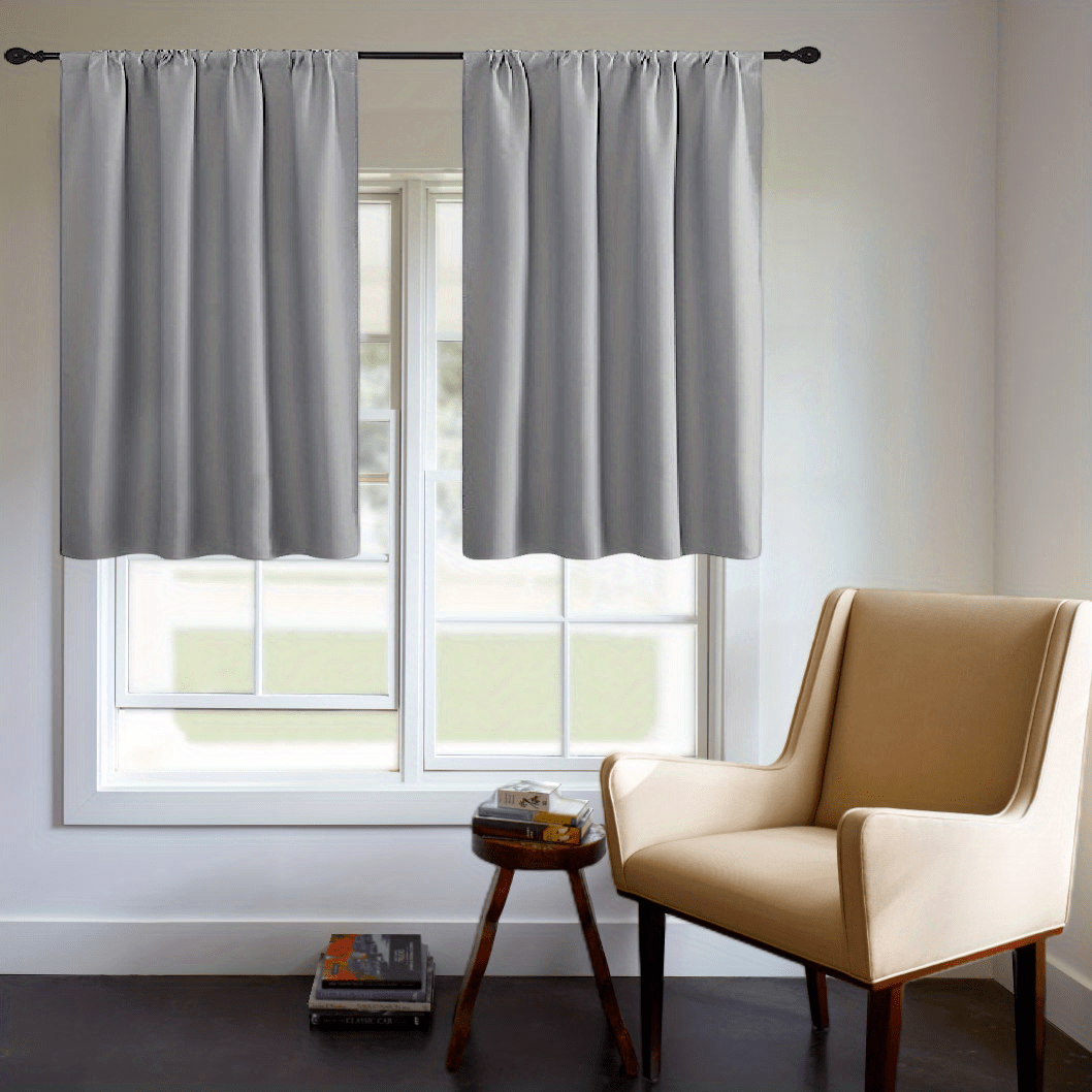 Blackout Curtain Panel Thick Rod Pocket Light Blocking Insulation Bedroom 200g