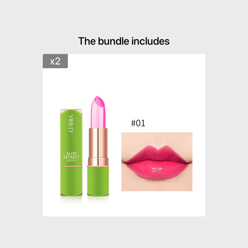 Bálsamo labial de aloe vera para mujer con beneficios de cambio de color y hidratación